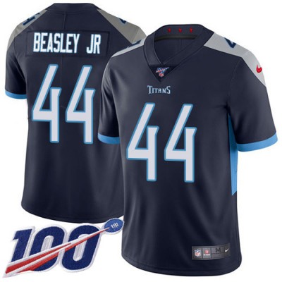 Nike Tennessee Titans #44 Vic Beasley Jr Navy Blue Team Color Men's Stitched NFL 100th Season Vapor Untouchable Limited Jersey Men's